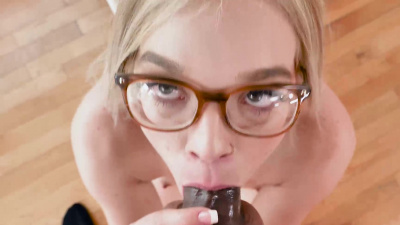 Sexy librarian Katie Kush takes bbc on camera